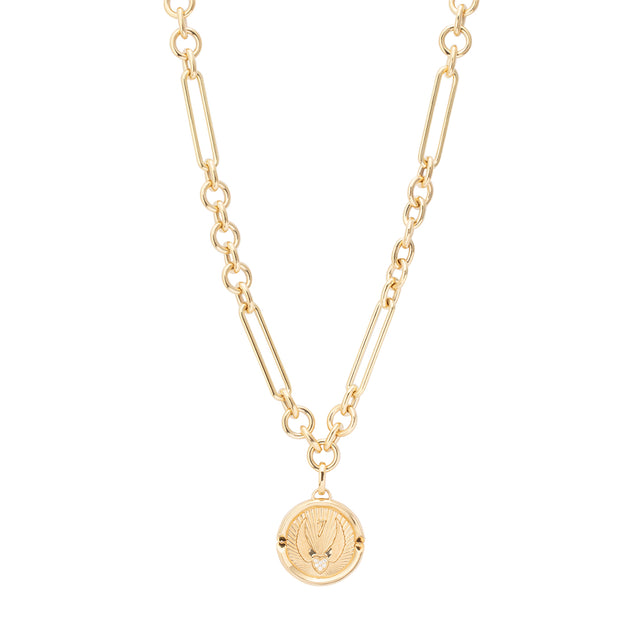 Foundrae Beloved, With Wings We Fly' Medallion Mixed Clip Chain - Necklaces - Broken English Jewelry