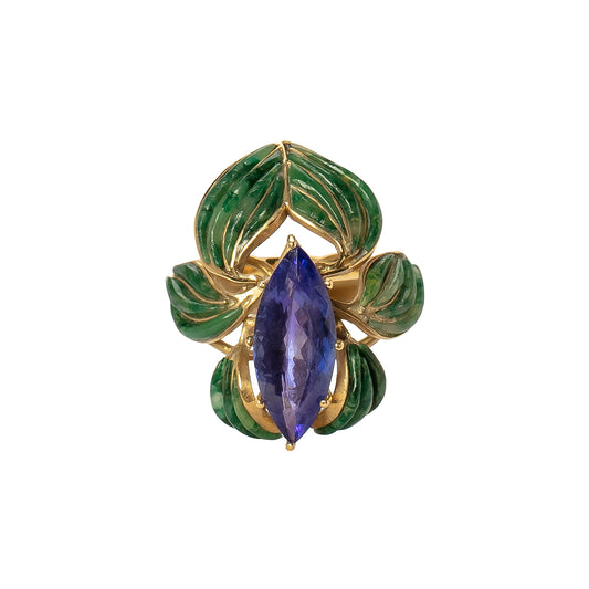 Tanzanite & Jade Ring - Main Img