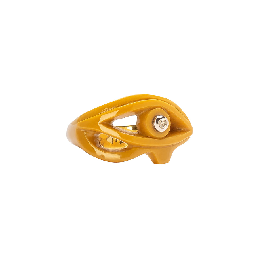 Silvia Furmanovich Egypt Eye of Horus Ring - Yellow Jasper - Rings - Broken English Jewelry