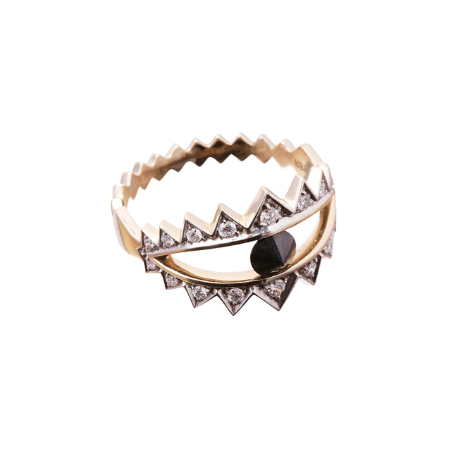 Ara Vartanian Black and White Diamond Ring - Broken English Jewelry