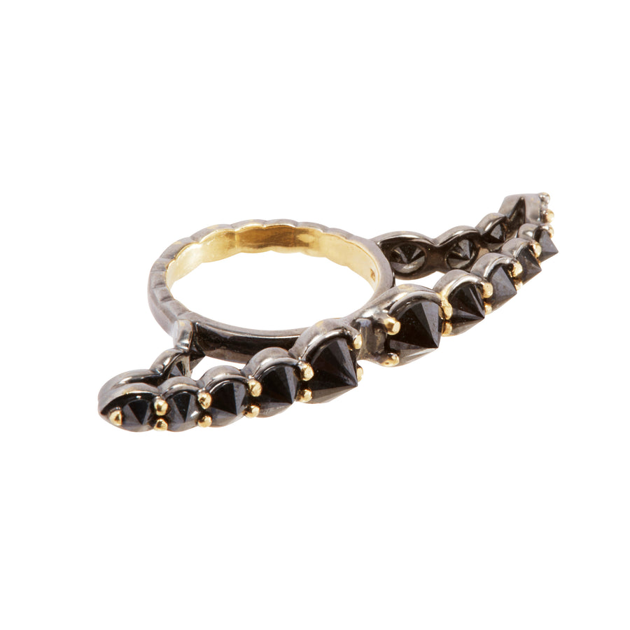 Ara Vartanian Wide Black Diamond Ring - Broken English Jewelry