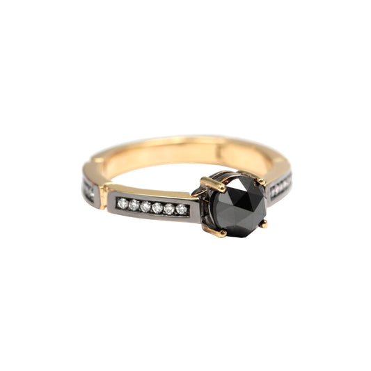 Black and White Diamond Ring - Main Img