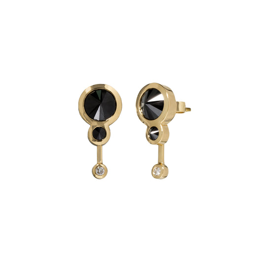 Black and White Diamond Earrings - Main Img