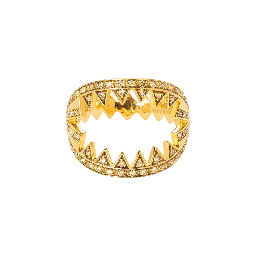 Ara Vartanian Zig Zag Brown Diamond Ring - Yellow Gold - Rings - Broken English Jewelry