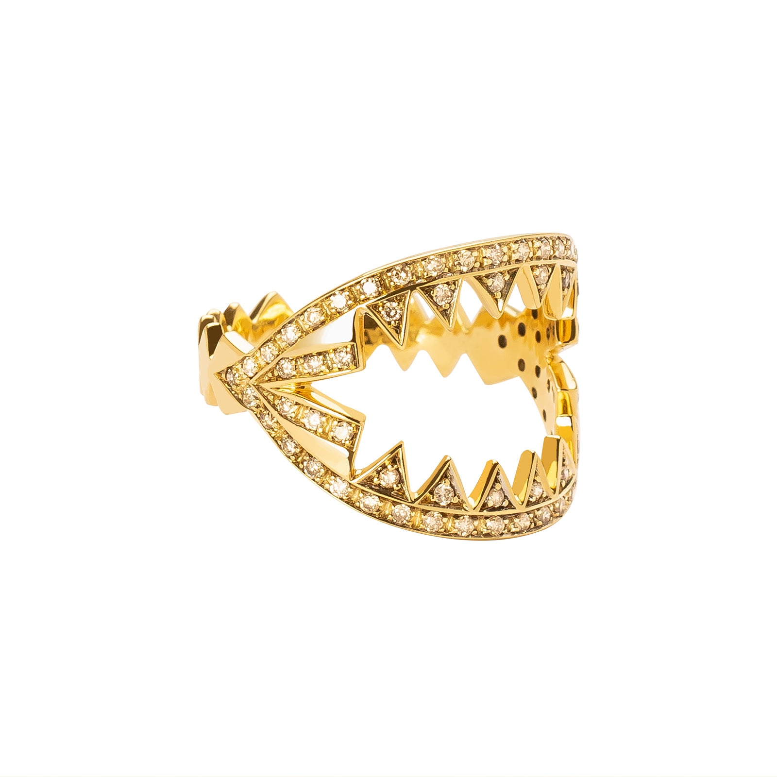 Ara Vartanian Zig Zag Brown Diamond Ring - Yellow Gold - Rings - Broken English Jewelry