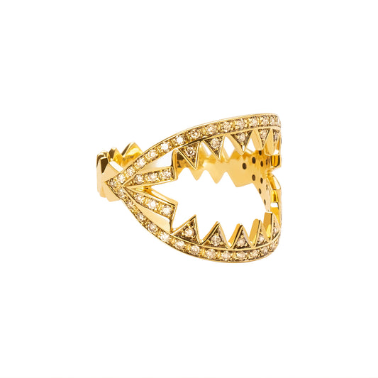 Zig Zag Brown Diamond Ring - Yellow Gold - Main Img
