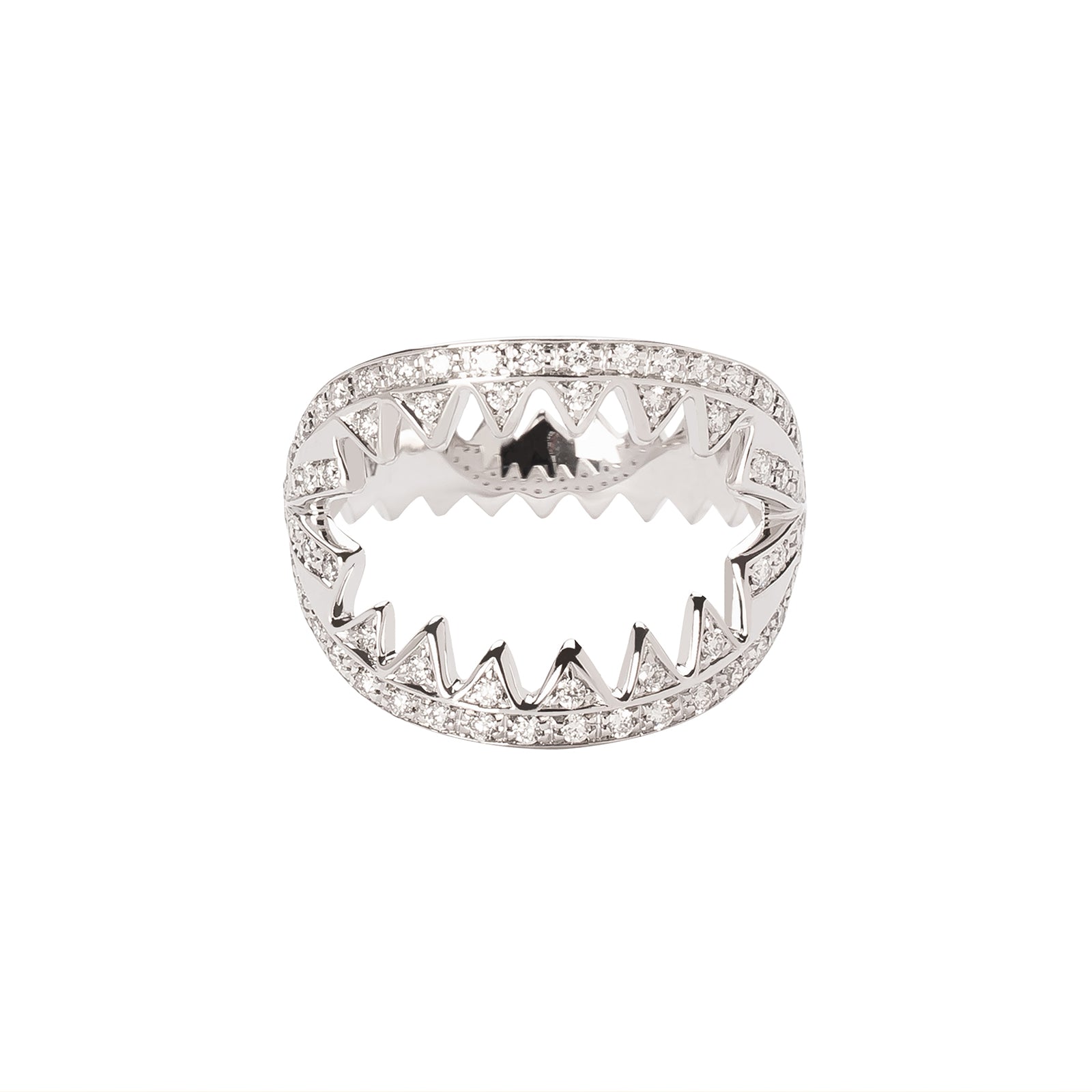 Ara Vartanian Zig Zag Diamond Ring - White Gold - Rings - Broken English Jewelry