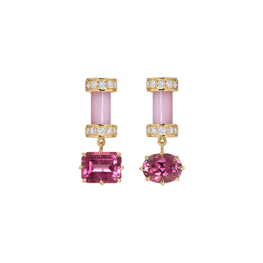 80 Years Marina Earrings - Rubellite - Main Img