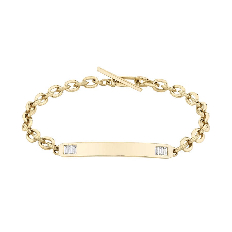 Lizzie Mandler ID Tipped Baguette Petite Bracelet - Diamond - Bracelets - Broken English Jewelry