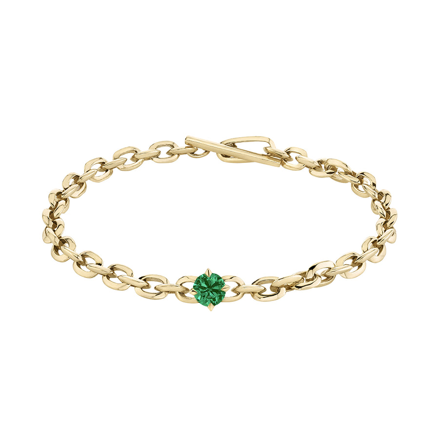 Lizzie Mandler Knife Edge XS Oval Link Emerald Bracelet - Yellow Gold - Broken English Jewelry