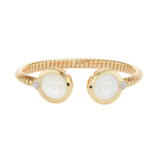 Soleil Small Double Bangle - Mother of Pearl - Main Img