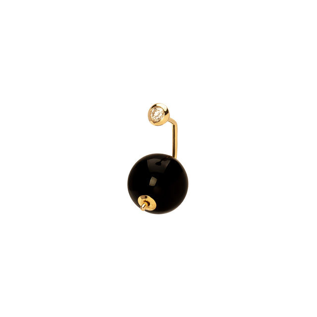 Hirotaka Bumble Bee Earring - Diamond & Onyx - Earrings - Broken English Jewelry