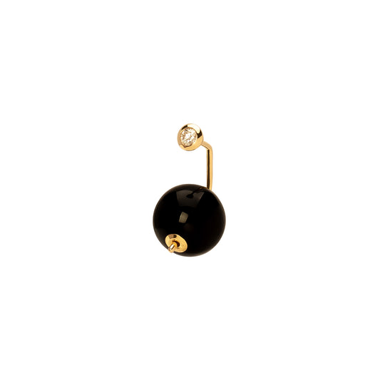 Bumble Bee Earring - Diamond & Onyx - Main Img