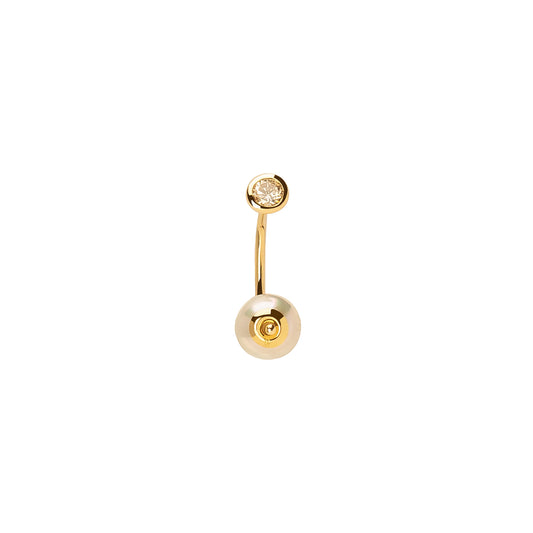 Bumble Bee Earring - Diamond & Pearl