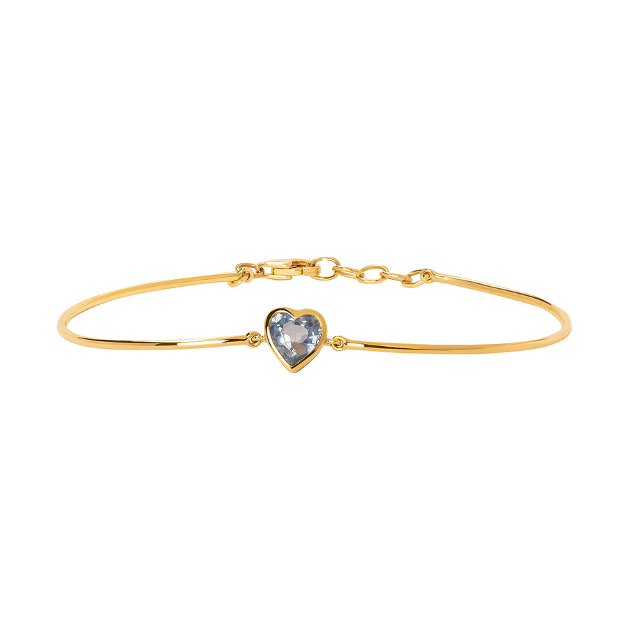 YI Collection Heart Bangle - Sapphire - Bracelets - Broken English Jewelry