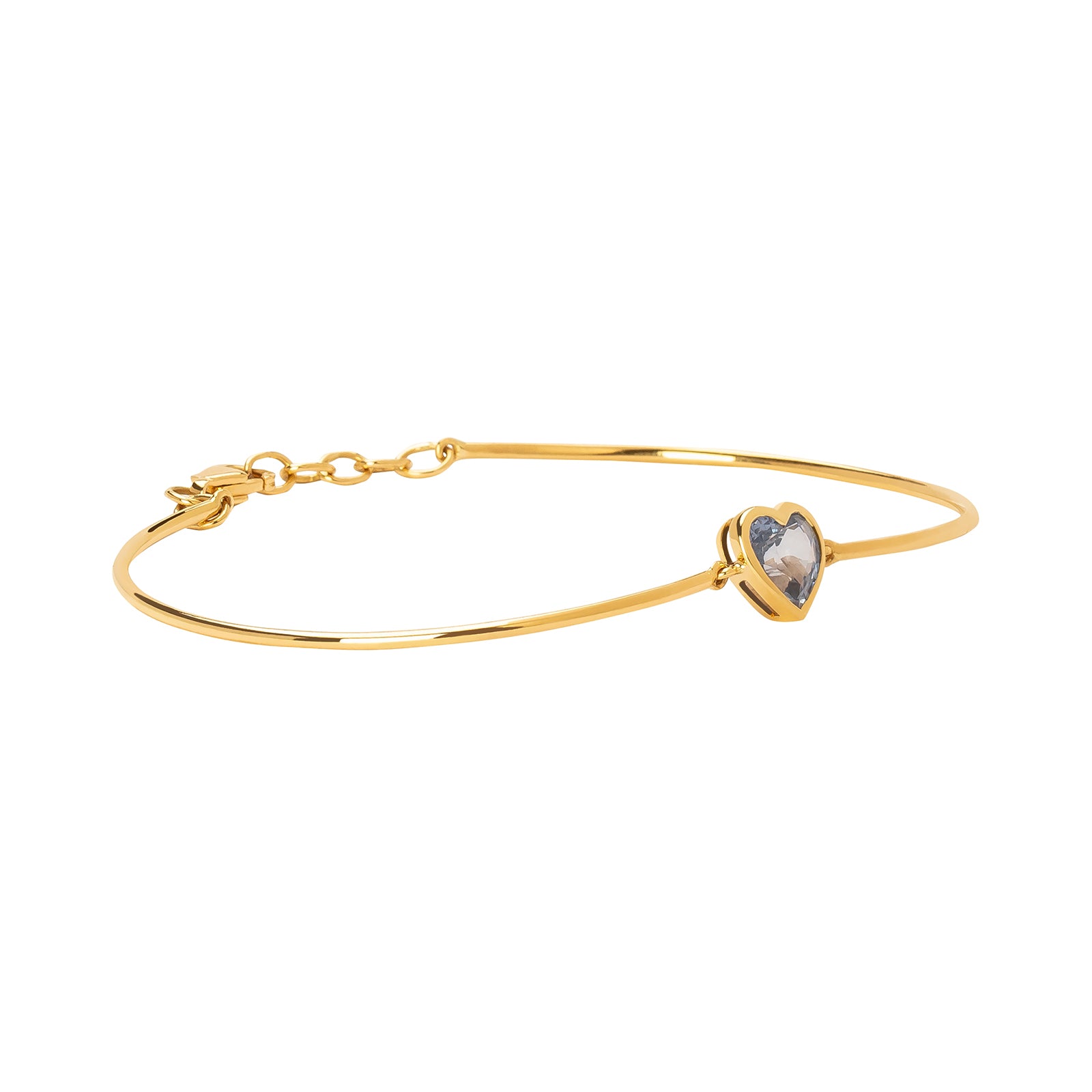 YI Collection Heart Bangle - Sapphire - Bracelets - Broken English Jewelry