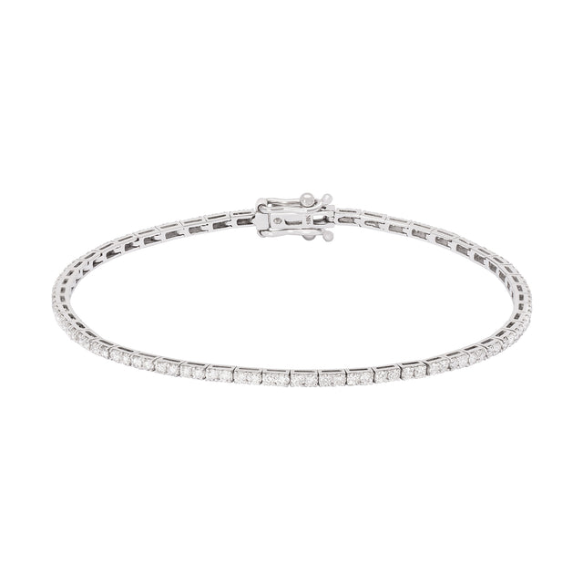 YI Collection Diamond Tennis Bracelet - White Gold - Broken English Jewelry