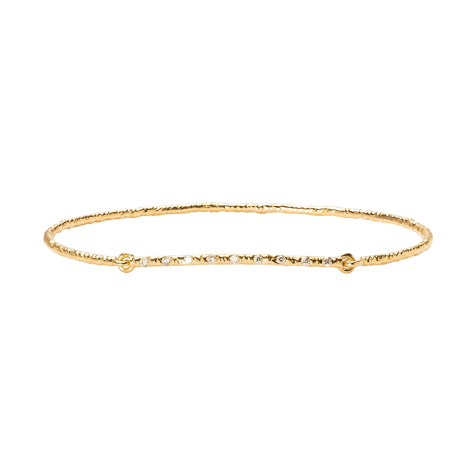 YI Collection Textured Bangle - Diamond - Bracelets - Broken English Jewelry