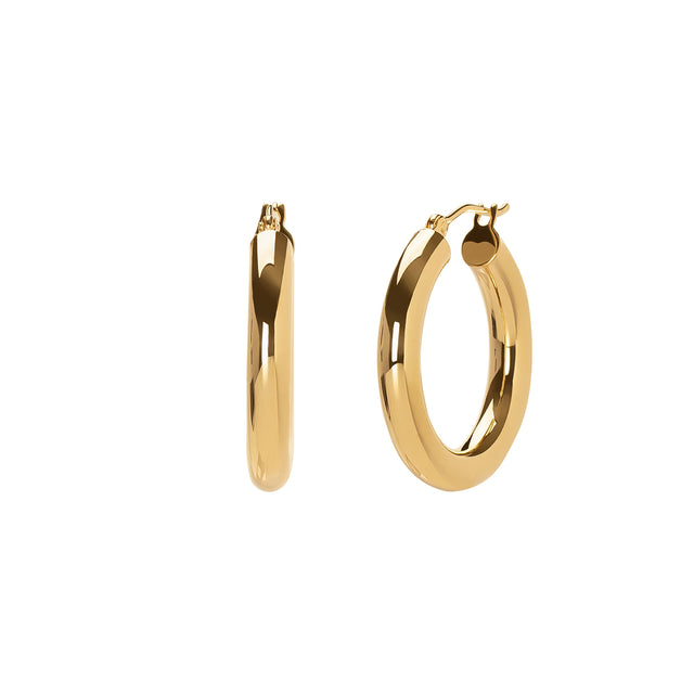 BE by Broken English Round Tube Hoops - 4mm - Broken English Jewelry
