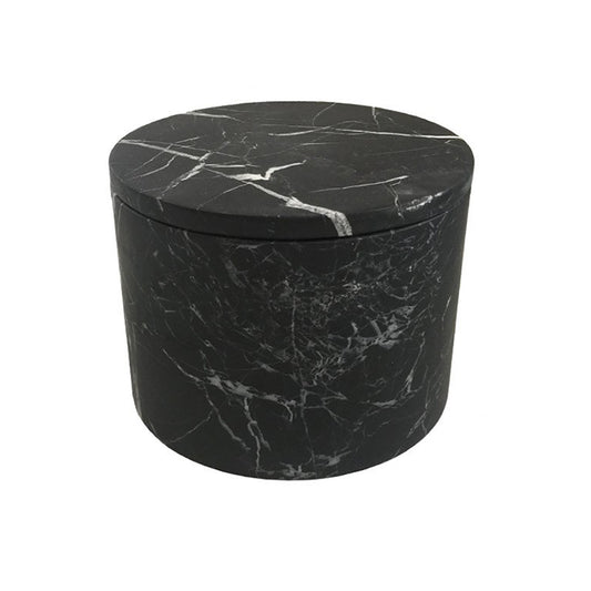 Noir Marble Cylinder Box - Medium - Main Img