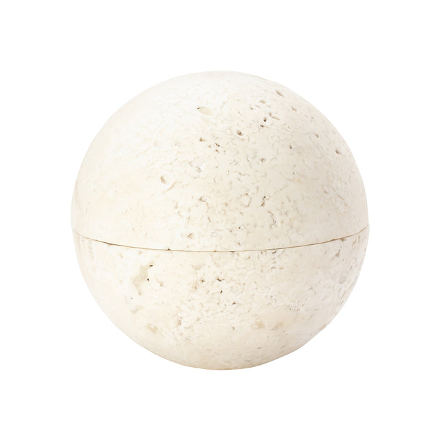 BE Home Travertine Marble Sphere Box - Medium - Broken English Jewelry