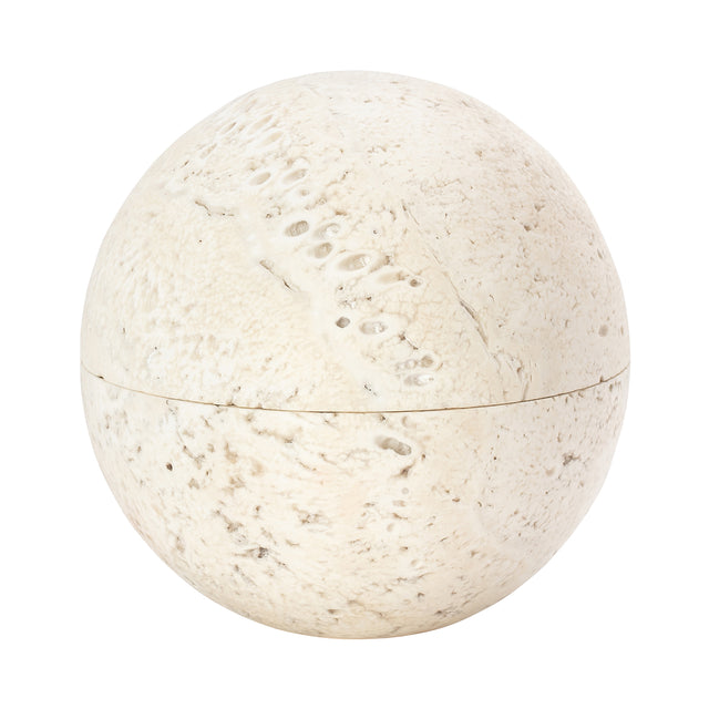 BE Home Travertine Marble Sphere Box - Large - Broken English Jewelry