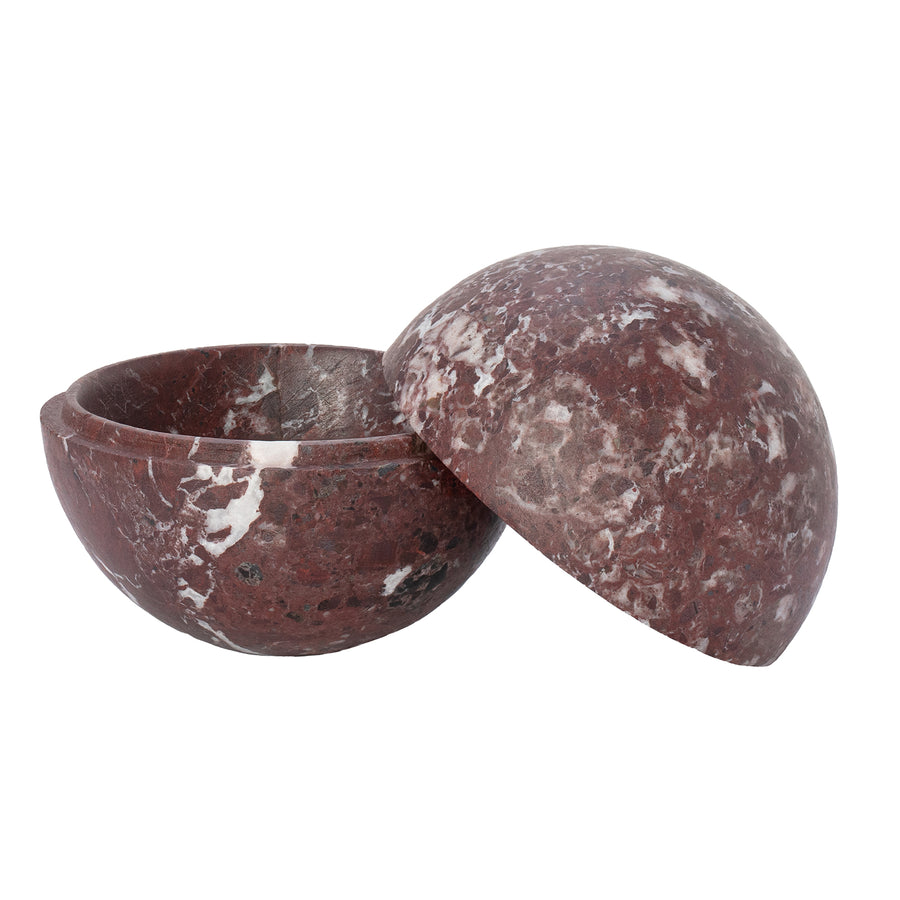 BE Home Red Rock Marble Sphere Box - Small - Home & Decor - Broken English Jewelry
