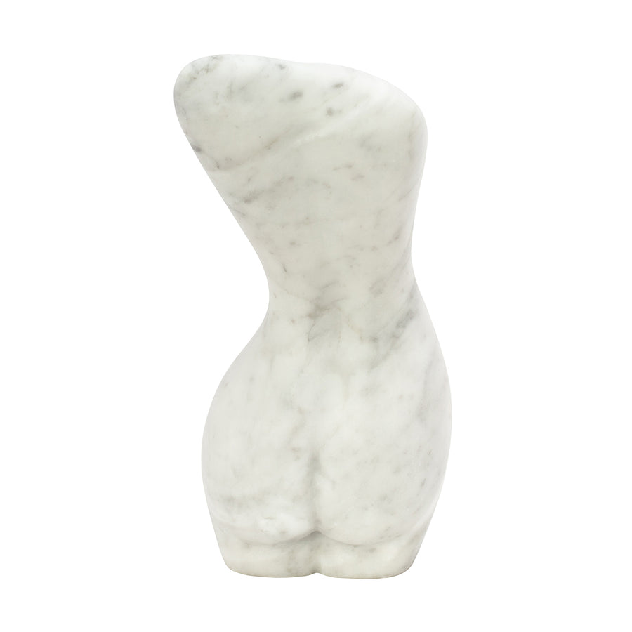 BE Home Creme Swirl Marble Standing Lady Figure  back view