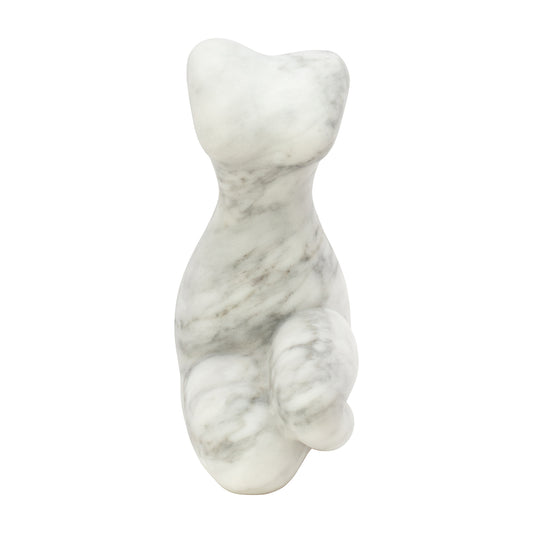Creme Swirl Marble Sitting Lady Figure - Main Img
