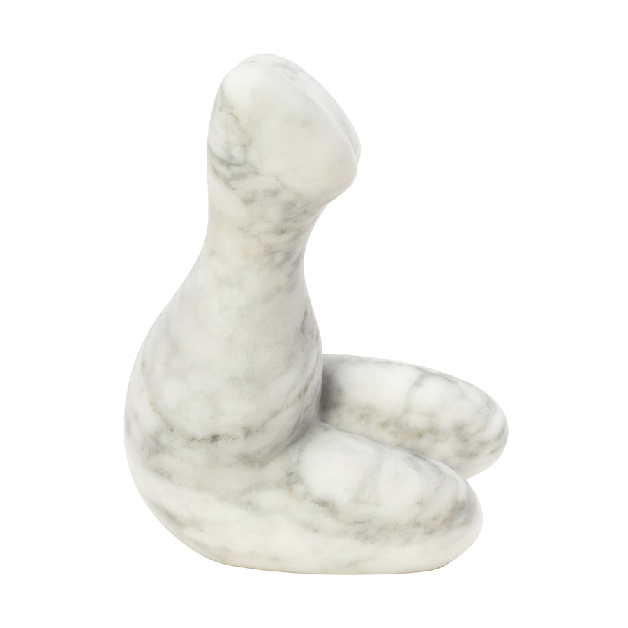 BE Home Creme Swirl Marble Sitting Lady Figure  - Home & Decor - Broken English Jewelry