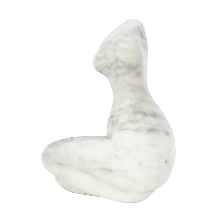BE Home Creme Swirl Marble Sitting Lady Figure  - Home & Decor - Broken English Jewelry