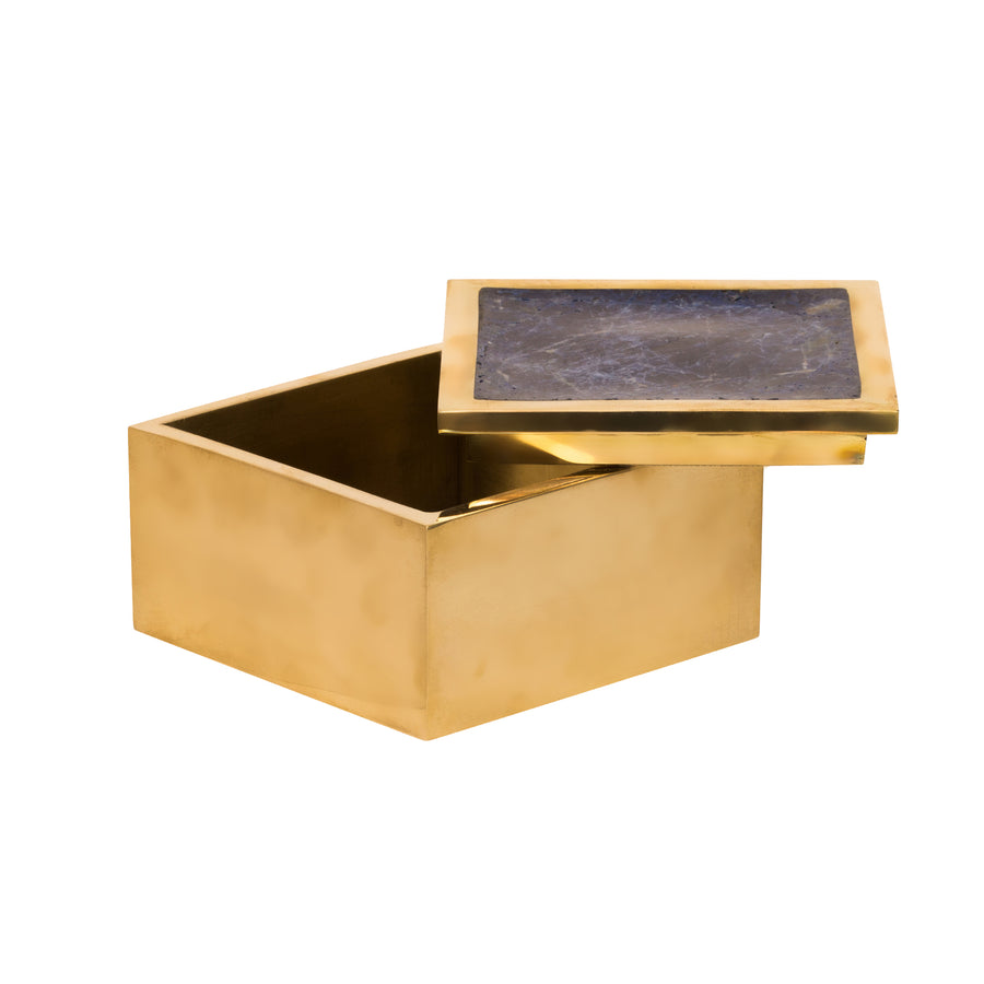 BE Home Brass & Crushed Amethyst Box - Broken English Jewelry