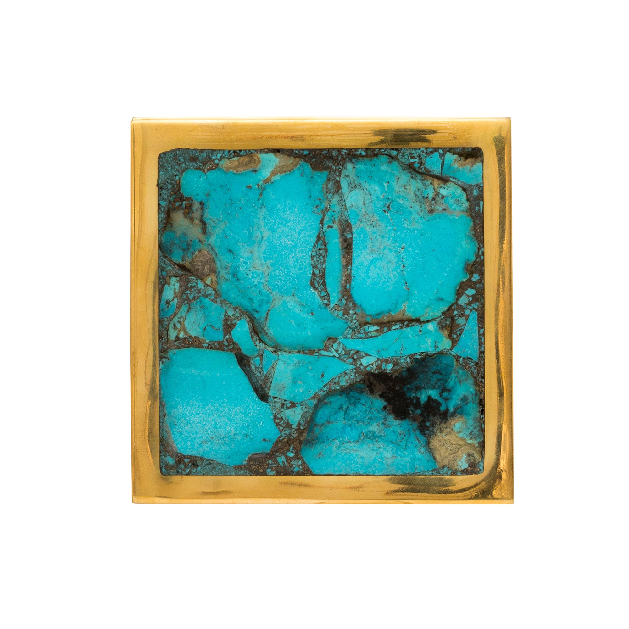 BE Home Brass & Turquoise Box - Broken English Jewelry
