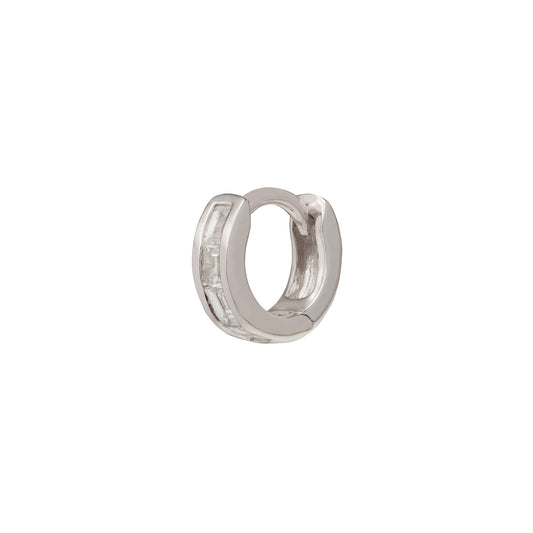 Half Baguette Huggie 5mm - White Gold - Main Img