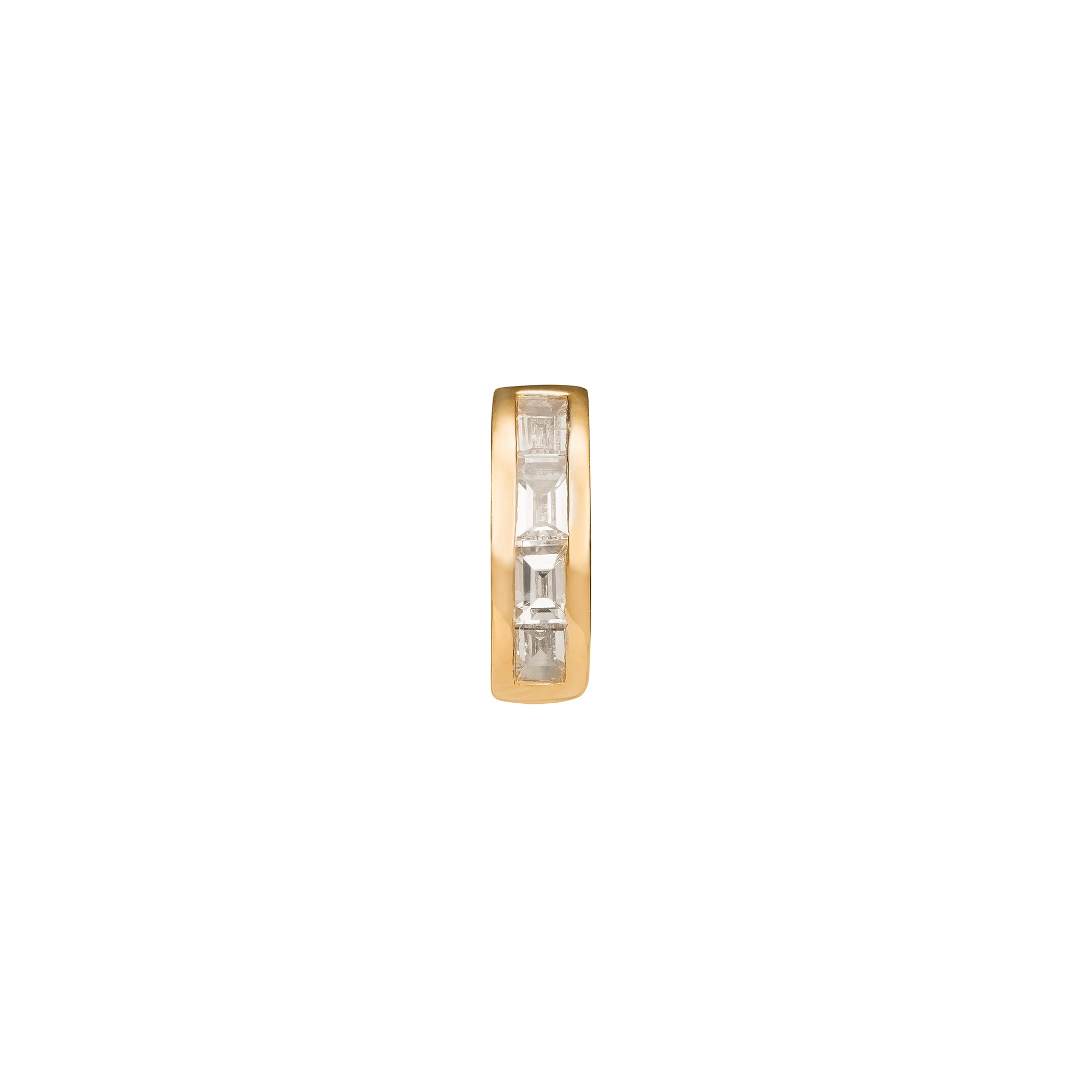 Trouver Half Baguette Huggie 6.5mm - Yellow Gold - Earrings - Broken English Jewelry