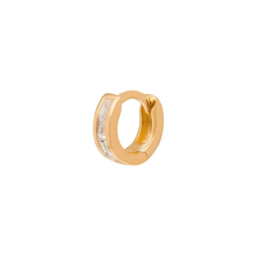 Trouver Half Baguette Huggie 5mm - Yellow Gold - Earrings - Broken English Jewelry