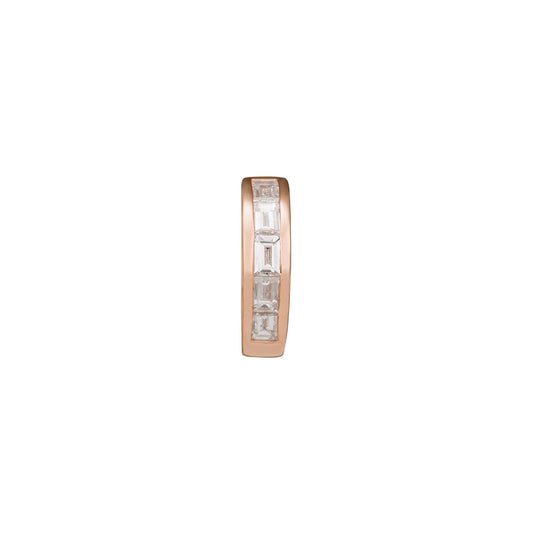 Half Baguette Huggie 6.5mm - Rose Gold