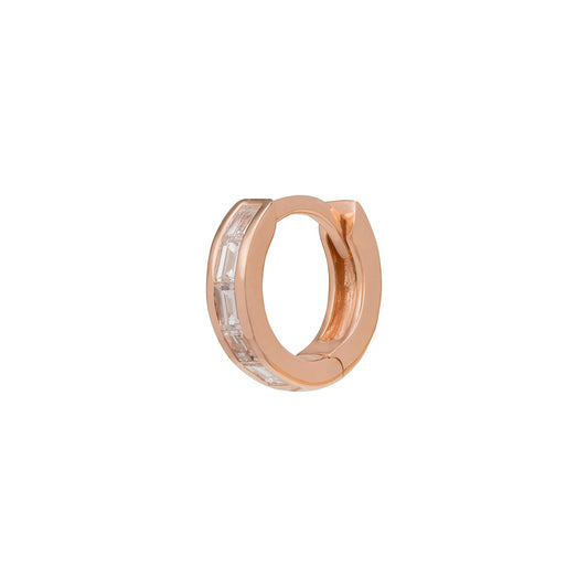 Half Baguette Huggie 6.5mm - Rose Gold - Main Img