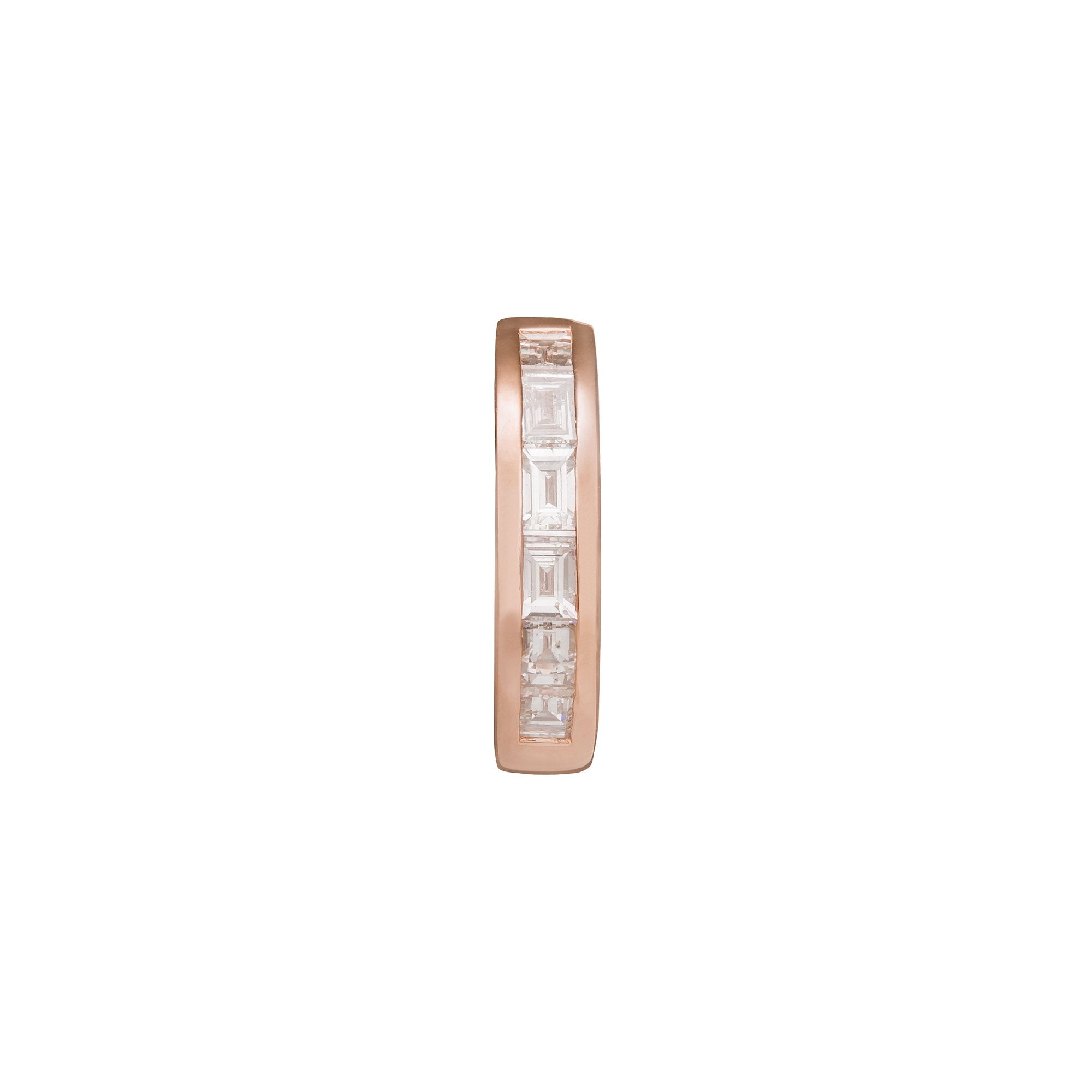 Trouver Half Baguette Huggie 8mm - Rose Gold - Earrings - Broken English Jewelry