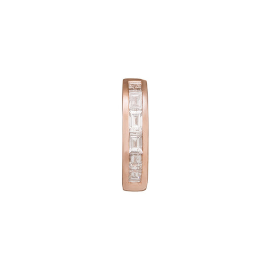 Half Baguette Huggie 8mm - Rose Gold