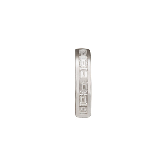 Half Baguette Huggie 8mm - White Gold
