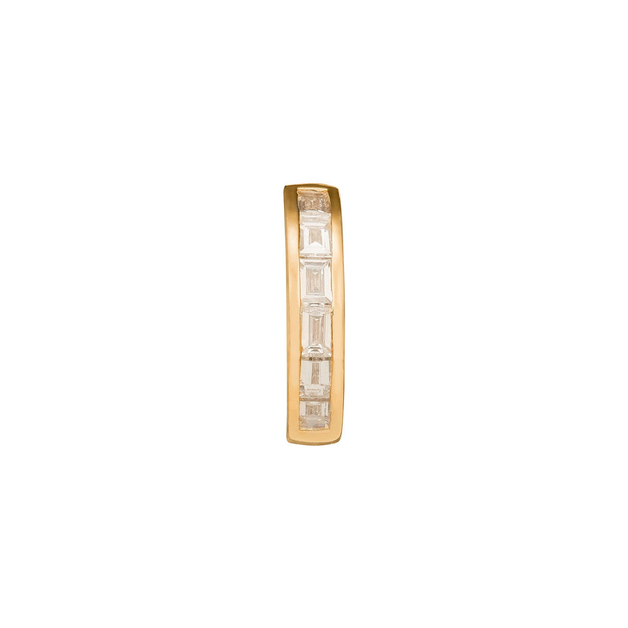 Trouver Half Baguette Huggie 8mm - Yellow Gold - Earrings - Broken English Jewelry