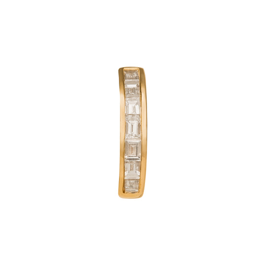 Half Baguette Huggie 9.5mm - Yellow Gold