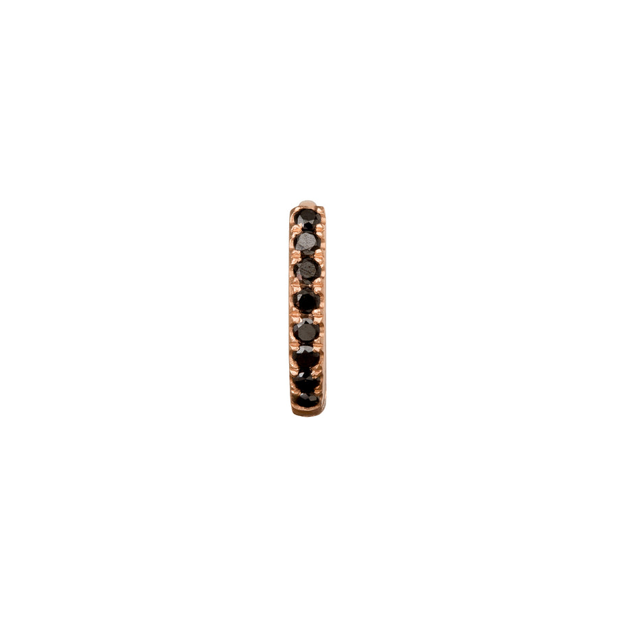 Trouver Paved Black Diamond Huggie 6.5mm -Rose Gold - Earrings - Broken English Jewelry