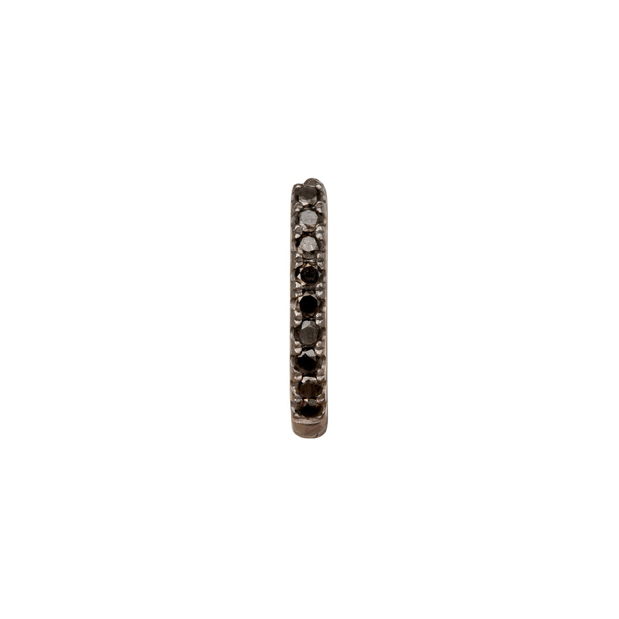 Trouver Paved Black Diamond Huggie 8mm - White Gold - Earrings - Broken English Jewelry