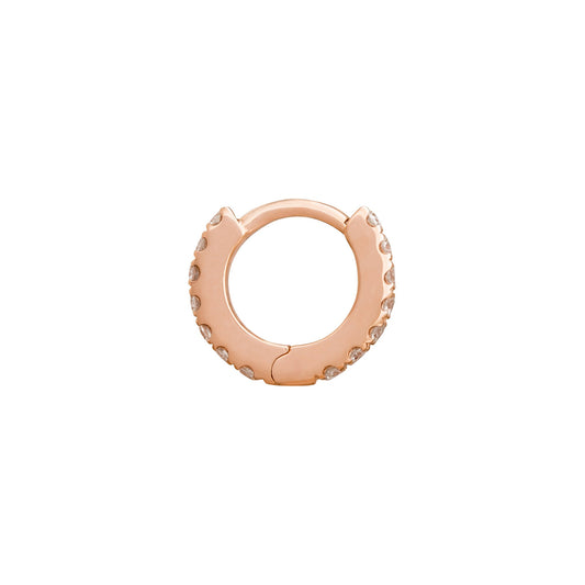 Paved Huggie 5mm - Rose Gold