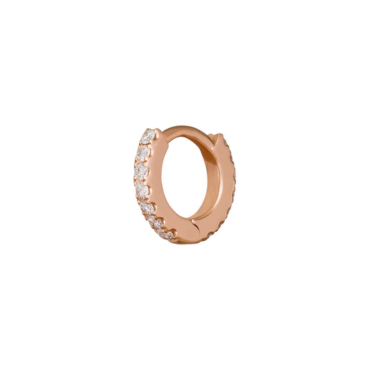 Paved Huggie 5mm - Rose Gold - Main Img