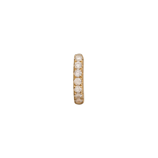 Paved Huggie 5mm - Yellow Gold