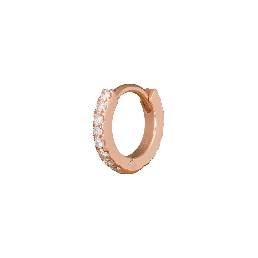 Trouver Paved Huggie 6.5mm - Rose Gold - Earrings - Broken English Jewelry