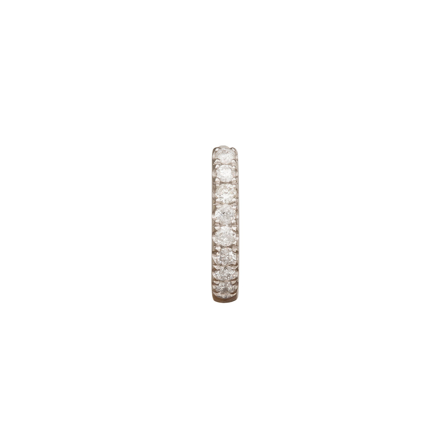 Trouver Paved Huggie 6.5mm - White Gold - Earrings - Broken English Jewelry